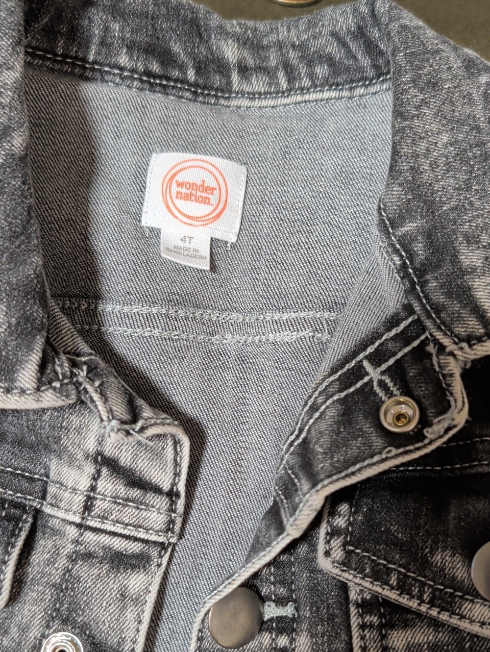 Wonder Nation Black Washed Girls' Denim Jacket Size 4 Kids-girl